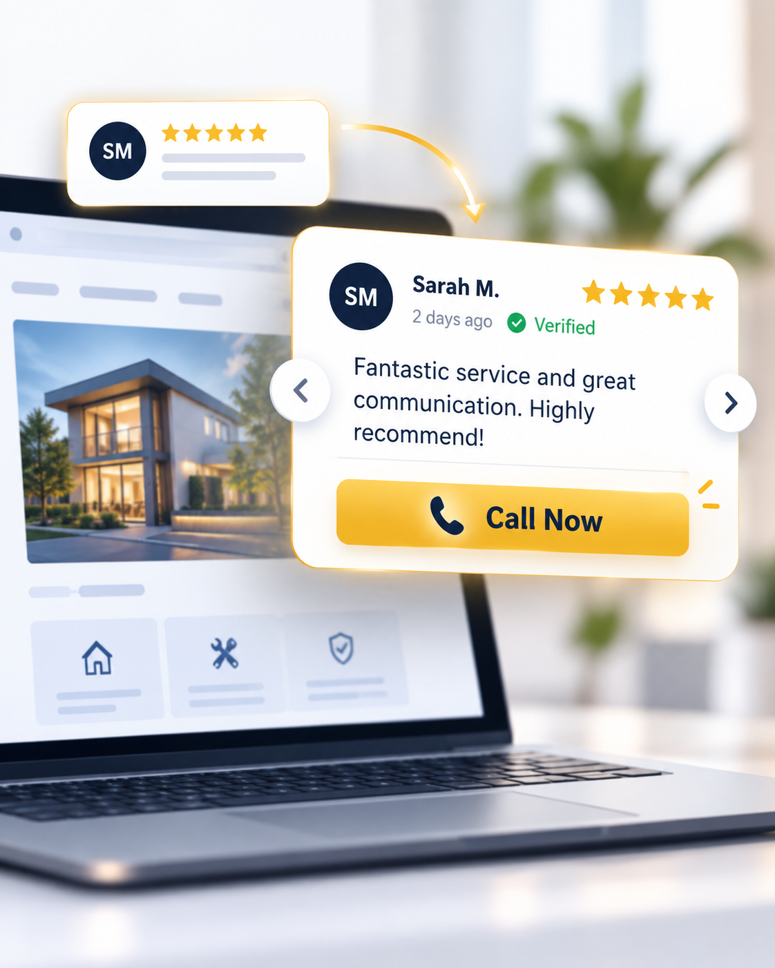 Interactive Reputation Badge with customer reviews and Click-to-Call button